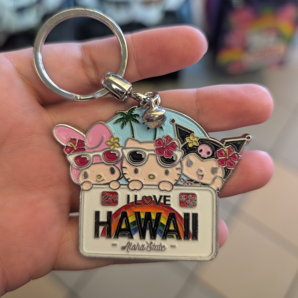 Sanrio Characters Hawaii License Plate Keychain
